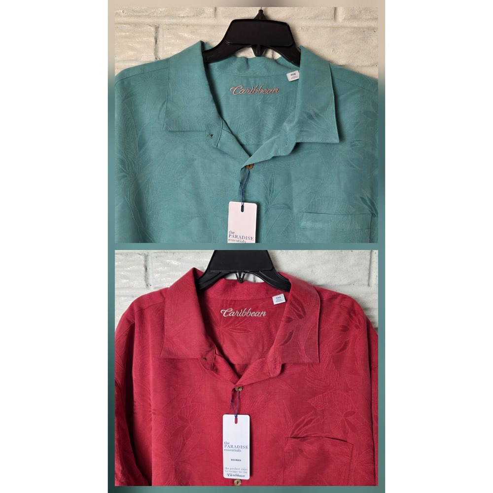 Lot of 2 Caribbean Paradise Essentials Men's size 4XB Big  NWT Red Teal